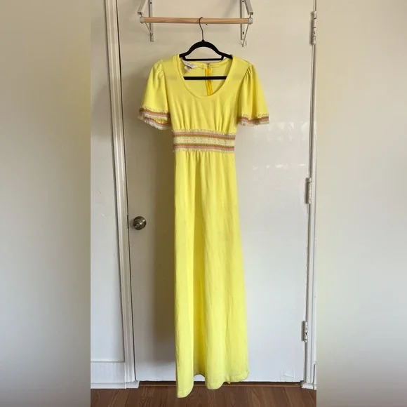 green emerald velvet dress Romantic Yellow Regency Era Embroidered Dress With Ruffle